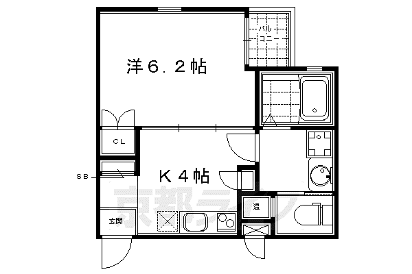 ウインドベル芦刈山(1K/3階)の間取り写真