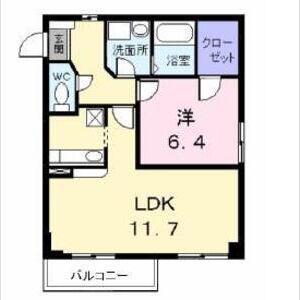 ロイヤル伊福(1LDK/2階)の間取り写真