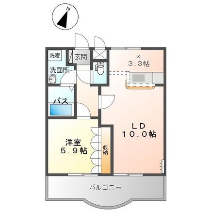 スタシィオン弐番館(1LDK/2階)の間取り写真