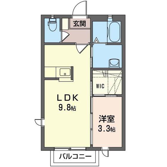 インペリアルA・B(1LDK/2階)の間取り写真