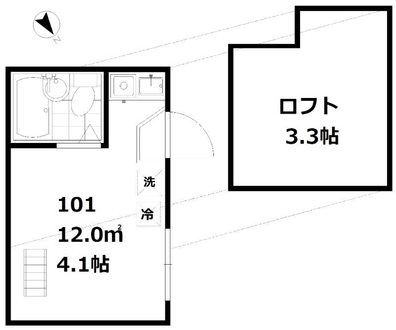 リベール大井町(ワンルーム/1階)の間取り写真