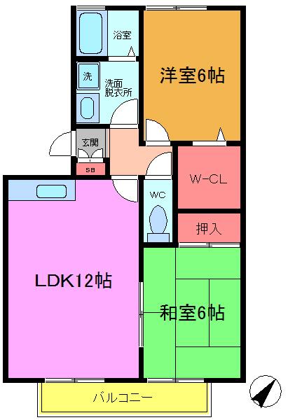 ミルフィーユ参番館(2LDK/3階)の間取り写真