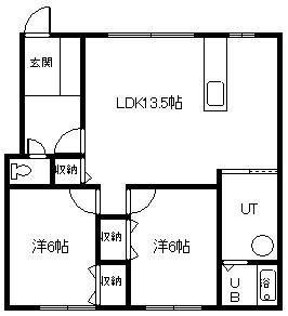 チェリータウン深川(2LDK/2階)の間取り写真
