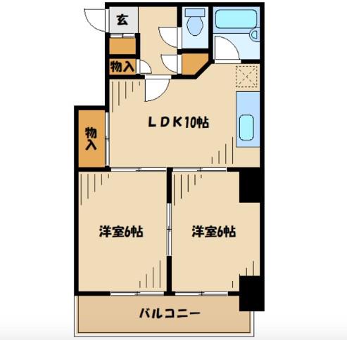 ソレイユイワサキ(2LDK/3階)の間取り写真