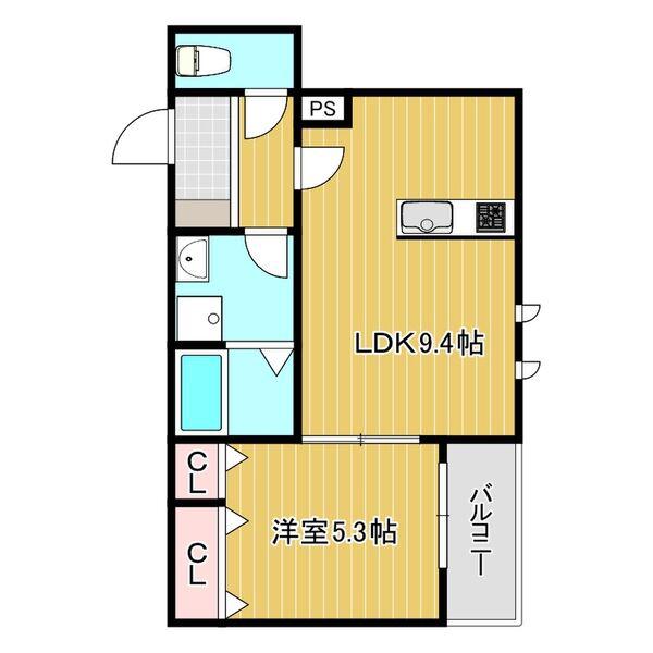 LE COCON(1LDK/3階)の間取り写真
