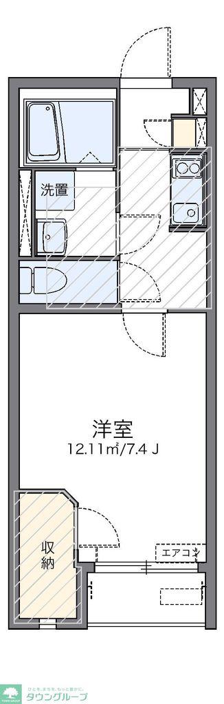 レオネクストシャインブルー(1K/2階)の間取り写真