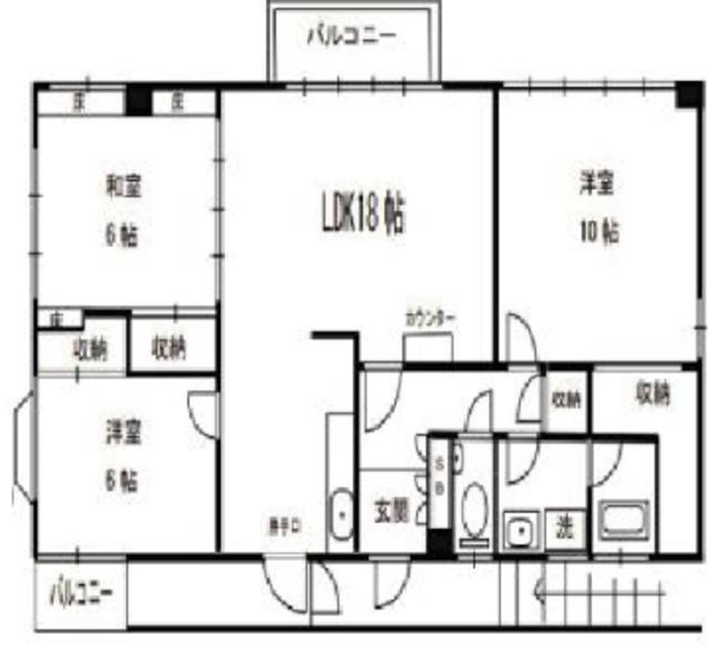 NSビル3階(3LDK/3階)の間取り写真