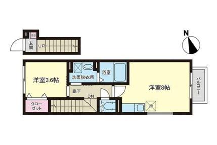 PREMORY北仙台(1LDK/2階)の間取り写真