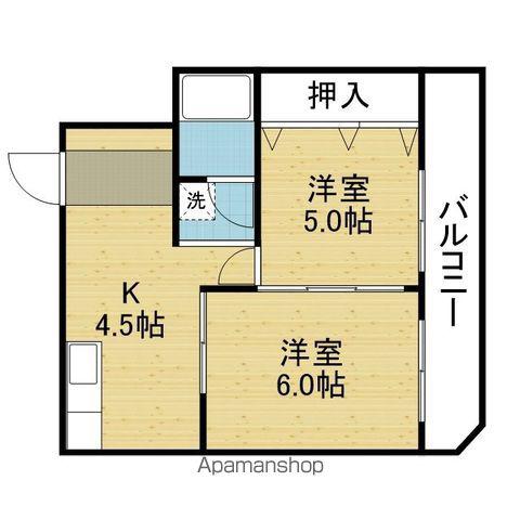 サンビラ大手前(2K/4階)の間取り写真