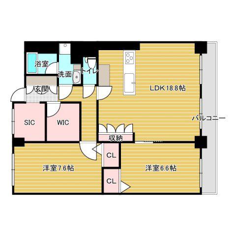 新栄シティハイツ(2SLDK/9階)の間取り写真
