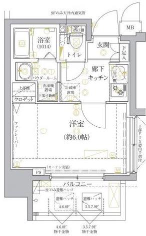 CRACIA SHIBAURA(1K/4階)の間取り写真