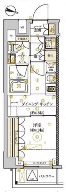 ドムススタイル武蔵小山(1DK/3階)の間取り写真