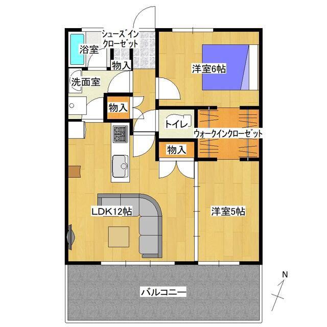 イニシアコート大宮イースト(2LDK/11階)の間取り写真