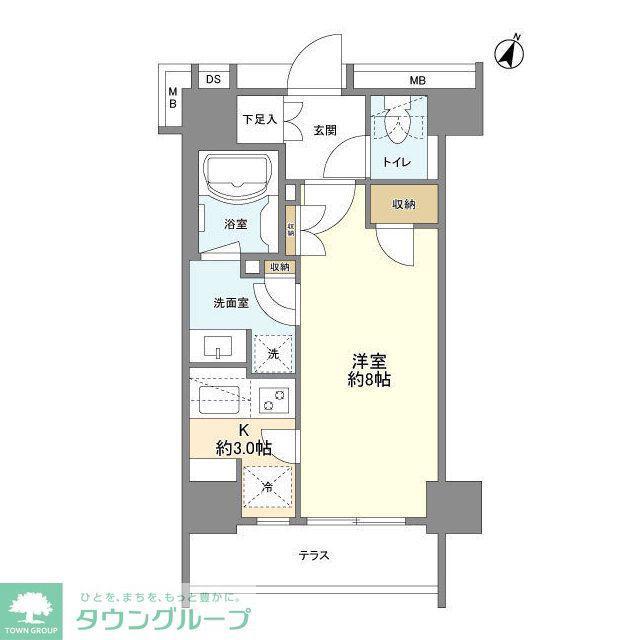 コスモリード市ヶ谷払方町(1K/1階)の間取り写真