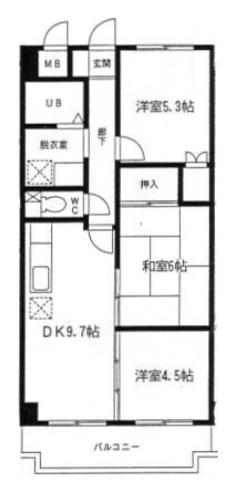 ビラージュ壱番館(3LDK/2階)の間取り写真