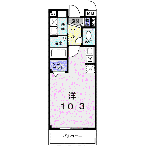 シェーネ(ワンルーム/2階)の間取り写真