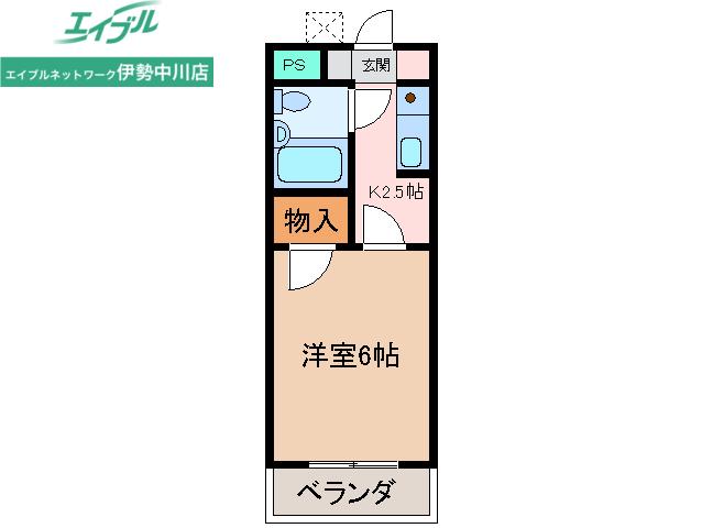 コーポワールドA(1K/2階)の間取り写真