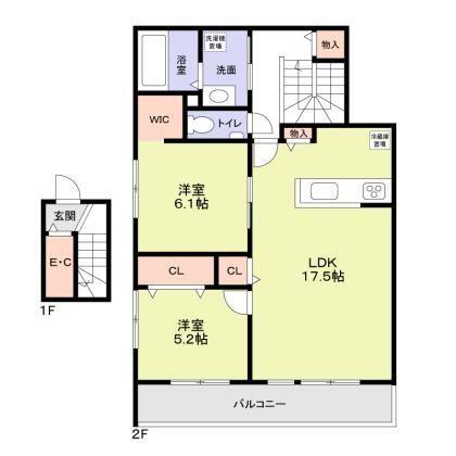ツリートップス代々木(2LDK/2階)の間取り写真