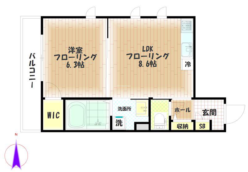 LINUSIII(1LDK/2階)の間取り写真