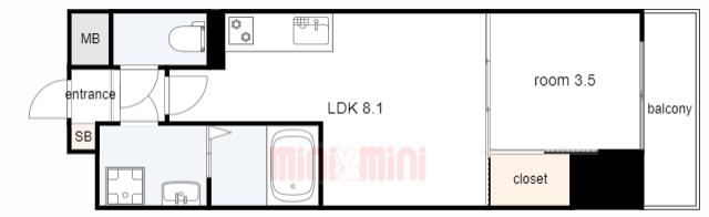 LIVIAZ KOBE LAMER(1LDK/2階)の間取り写真