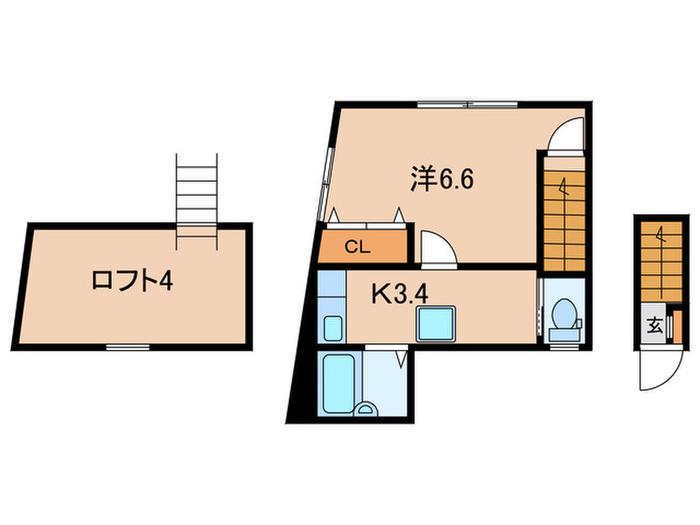 IL PALAZZO 野方(1K/2階)の間取り写真