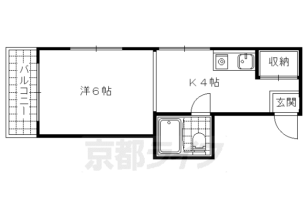 エクセレント(1K/1階)の間取り写真