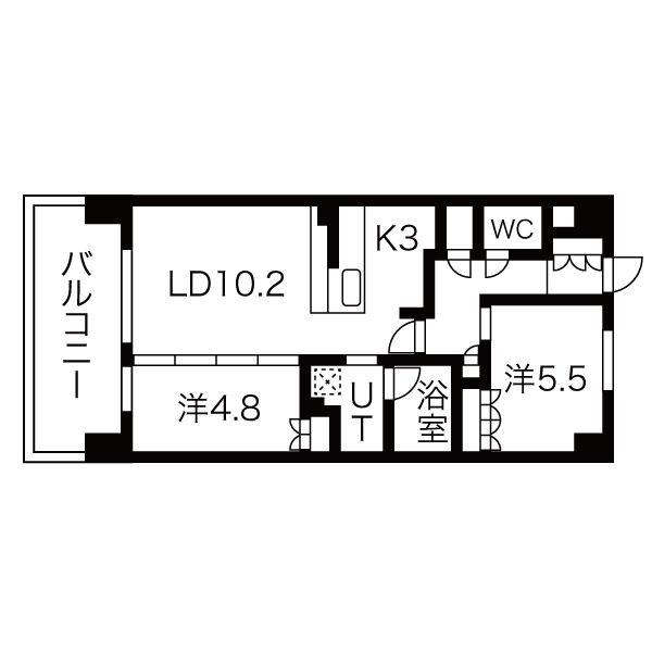 アーバンパーク淡路(2LDK/10階)の間取り写真