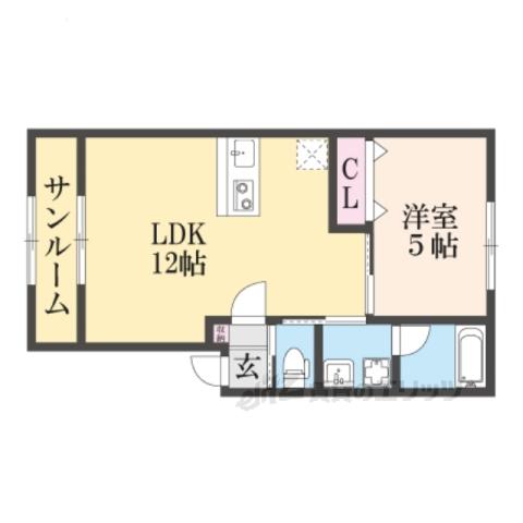 LUZ OV(1LDK/2階)の間取り写真