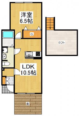 イーストフォレスト(1LDK/1階)の間取り写真