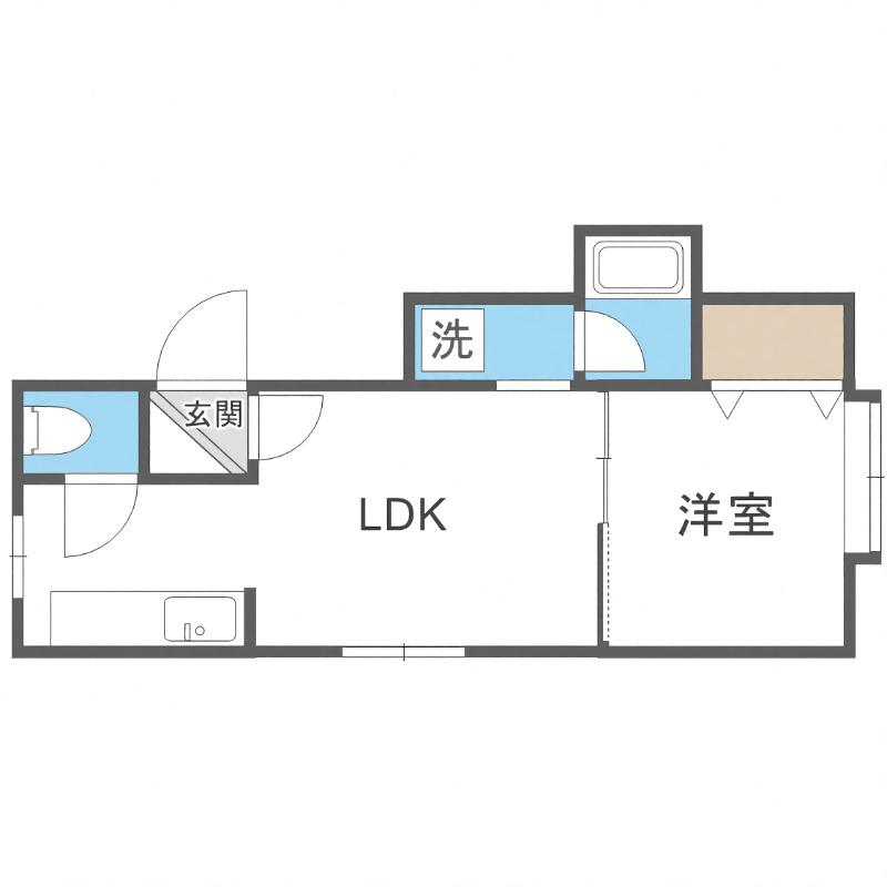 メゾン石田B(1DK/3階)の間取り写真