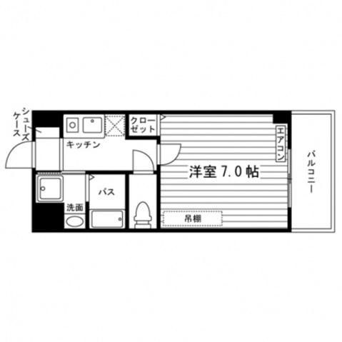 エクセレント宮町(1K/3階)の間取り写真