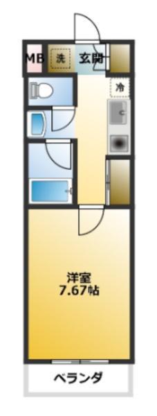CS MANGANJI Ⅰ(1K/1階)の間取り写真