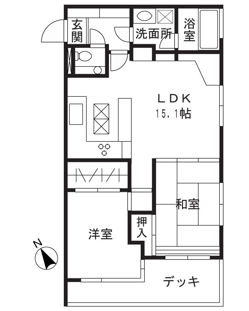 メゾンボヌールTM(2LDK/1階)の間取り写真