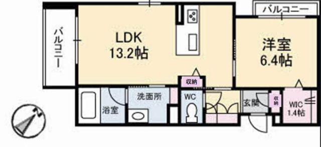 リアン古江(1LDK/3階)の間取り写真