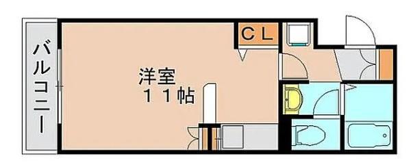 マーキス箱崎(ワンルーム/2階)の間取り写真