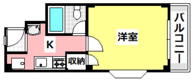パレットマンション(1K/1階)の間取り写真