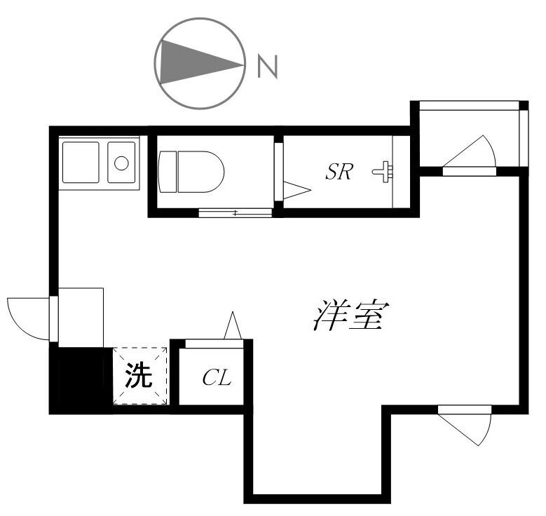 レジデンス中野新橋(ワンルーム/2階)の間取り写真