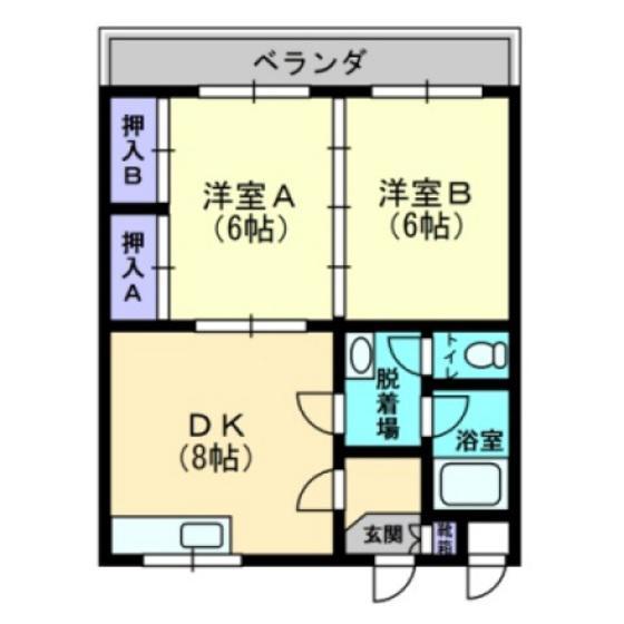 ヨシミマンション(2DK/2階)の間取り写真