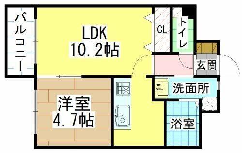 T-FLAT58(1LDK/5階)の間取り写真