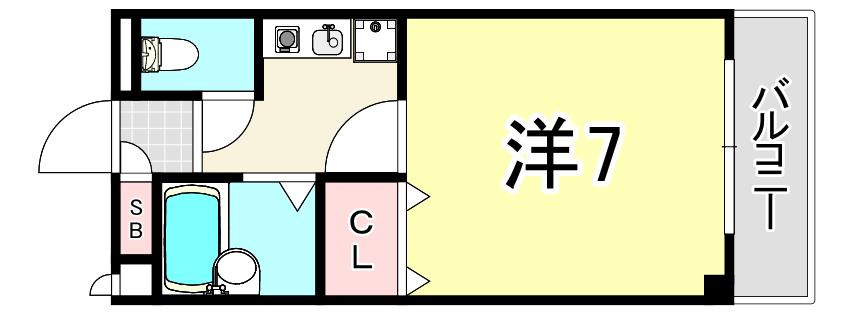 カーサグランテ竹島(1K/2階)の間取り写真