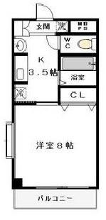 アベニール梶ヶ谷(1K/2階)の間取り写真