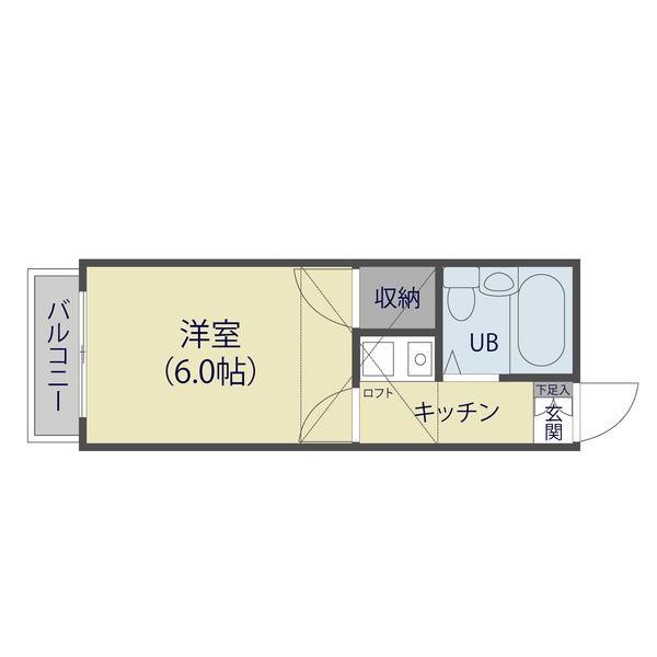 パルテアN(1K/1階)の間取り写真