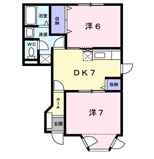 コーポ銀月II(2DK/1階)の間取り写真