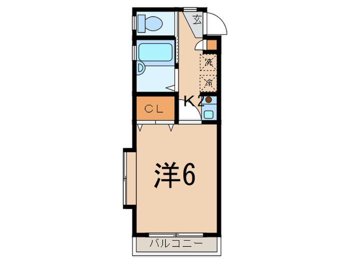 ノーブル弦巻(1K/1階)の間取り写真