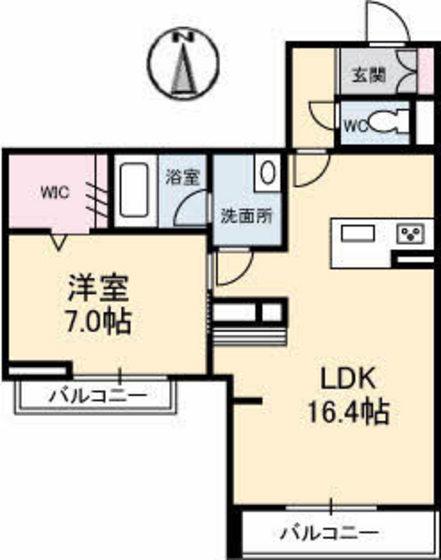 メゾンナカヤ(1LDK/3階)の間取り写真