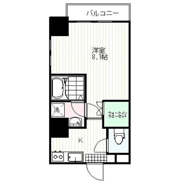 ハピデンス西本町(1K/5階)の間取り写真