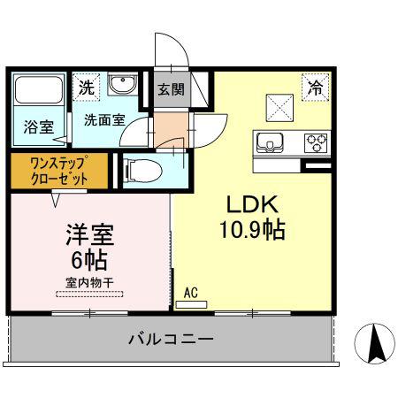ル・シェール A棟(1LDK/1階)の間取り写真