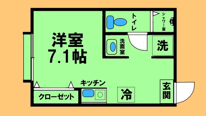シエスタヴィラ橋本ヴェルデ(ワンルーム/3階)の間取り写真