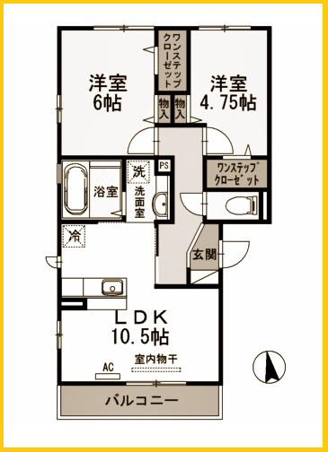 SEJOUR EST壱番館(2LDK/3階)の間取り写真