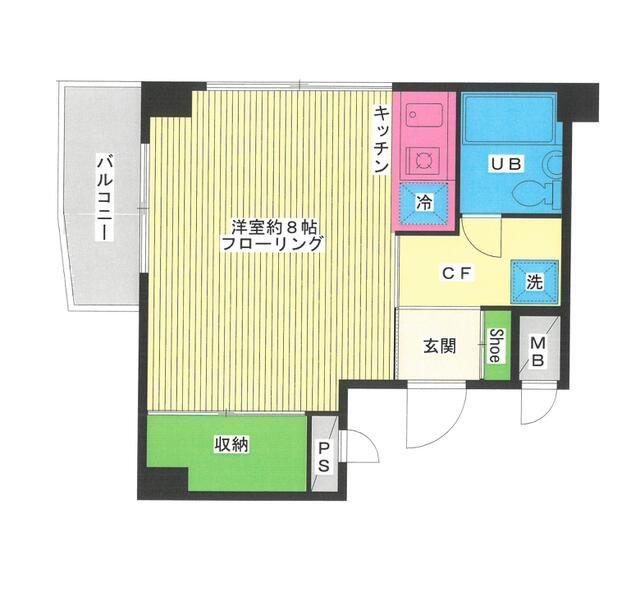 住吉コートクハイム(ワンルーム/4階)の間取り写真